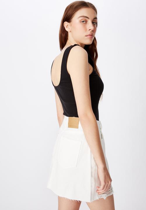 Factorie - Classic denim skirt - white 
