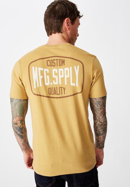 Cotton On - Mfg co. Tbar moto T-shirt - yellow