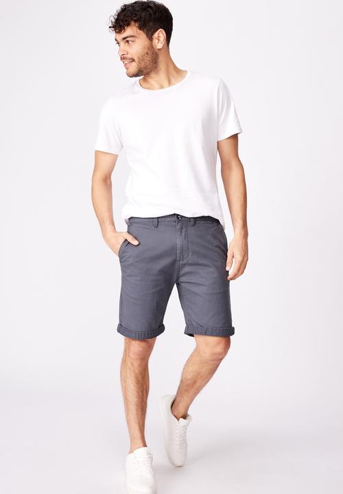Cotton On - Washed chino short - navy