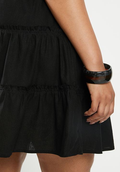 Cotton On - Curve woven chloe mini skirt - black