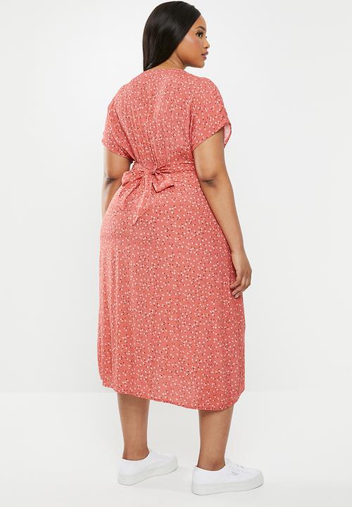 Cotton On - Curve button front midi dress  - orange