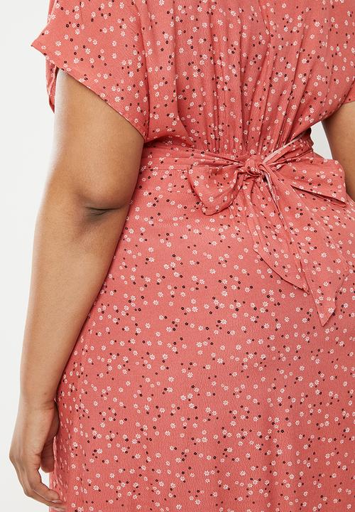 Cotton On - Curve button front midi dress  - orange