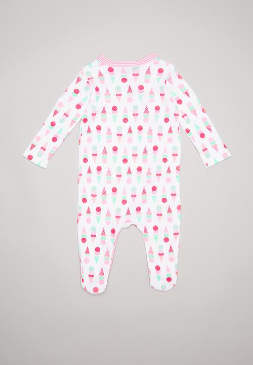 Pop Candy - Ice-cream print sleepsuit - pink