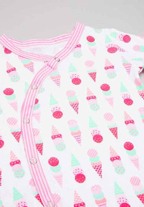 Pop Candy - Ice-cream print sleepsuit - pink