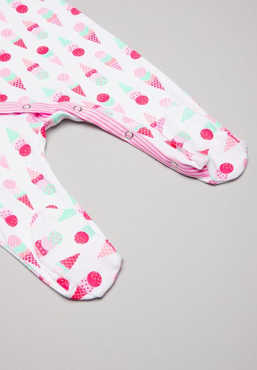 Pop Candy - Ice-cream print sleepsuit - pink