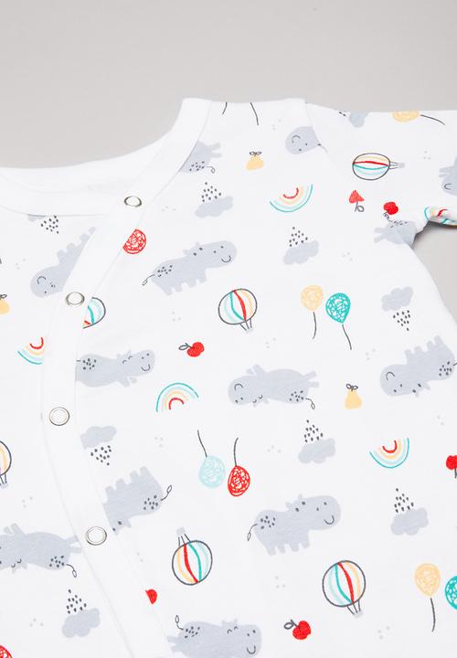 Pop Candy - Hippo & balloons printed sleepsuit - multi