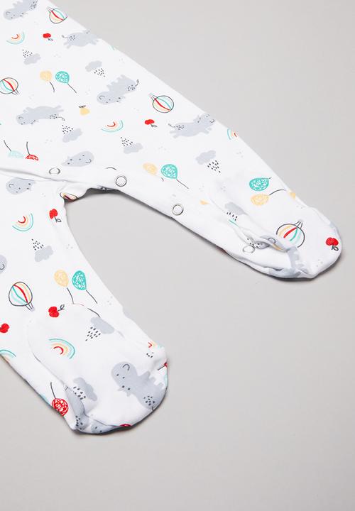 Pop Candy - Hippo & balloons printed sleepsuit - multi