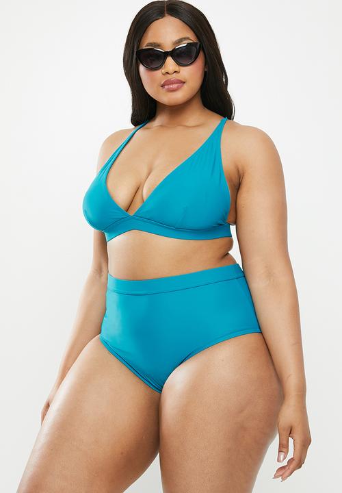 Superbalist - Plus Triangle style bikini top - blue