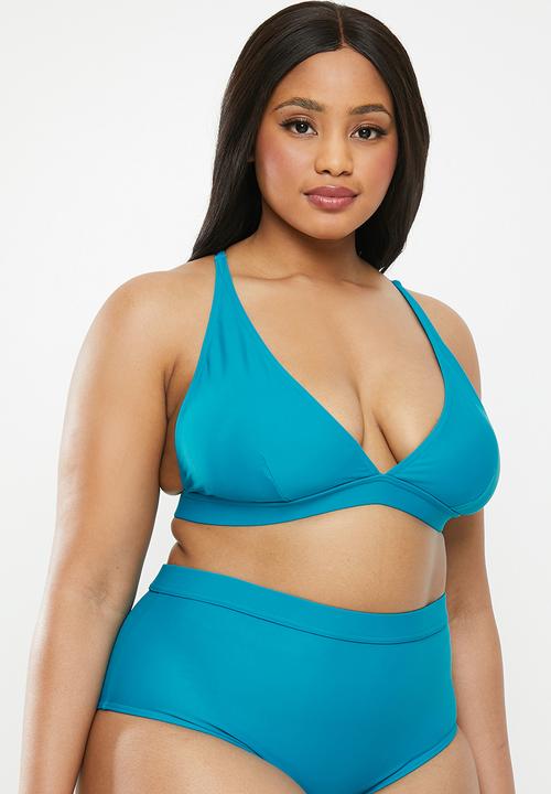 Superbalist - Plus Triangle style bikini top - blue