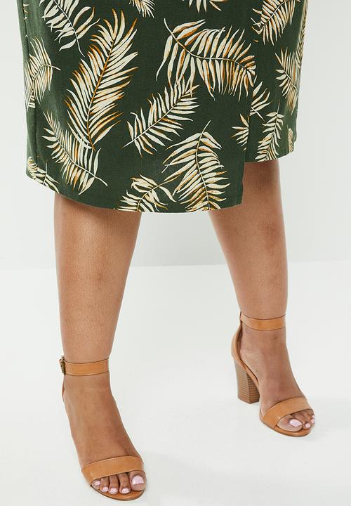 edit Plus - Linen wrap skirt - khaki