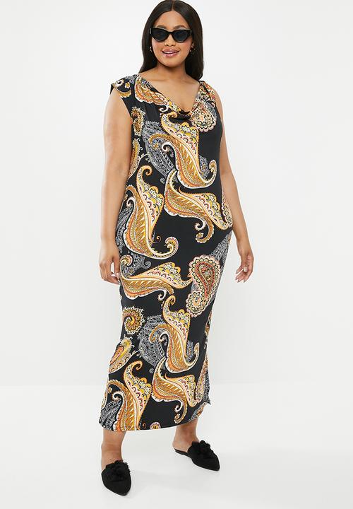edit Plus - Cowl front classic dress - multi