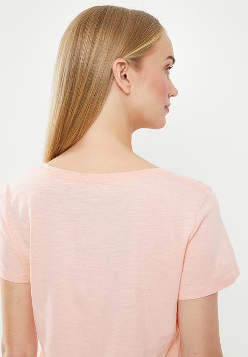 Cotton On - The deep v short sleeve top - pink