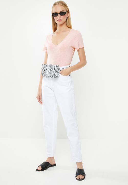 Cotton On - The deep v short sleeve top - pink