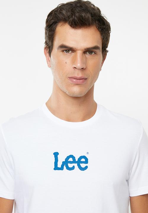 Lee  - Mid chest logo tee- white & blue