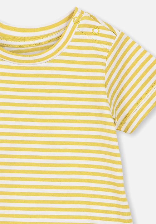 Cotton On - Jamie short sleeve tee - yellow & white