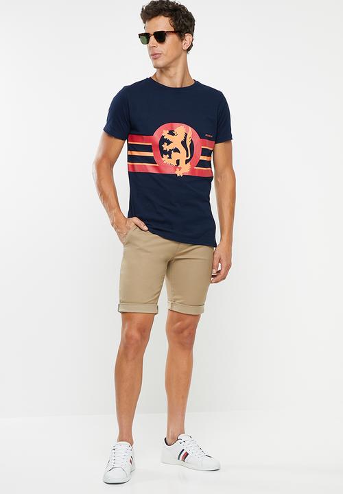 Pringle of Scotland - Cyrano lion crew neck tee - navy