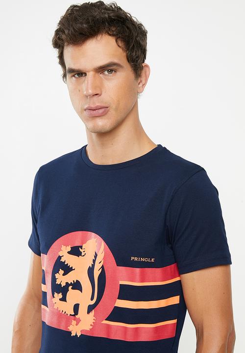 Pringle of Scotland - Cyrano lion crew neck tee - navy