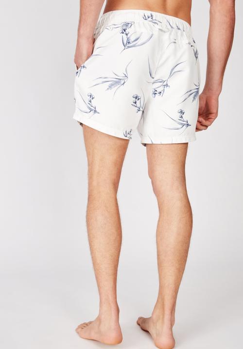 Cotton On - Floral swim short - white