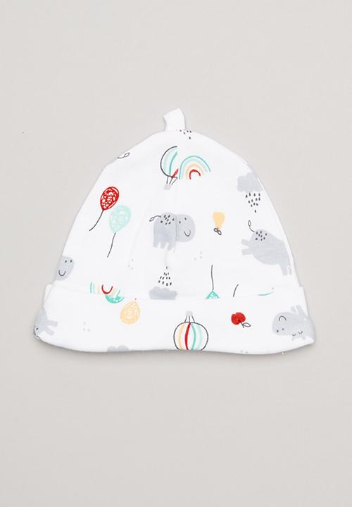 Pop Candy - Hippo & balloons 2 pack beanie - white
