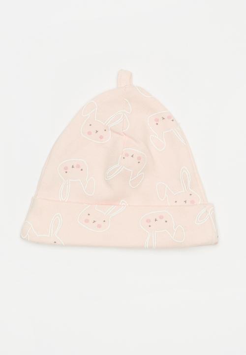 Pop Candy - Bunny print 2 pack beanie - pink