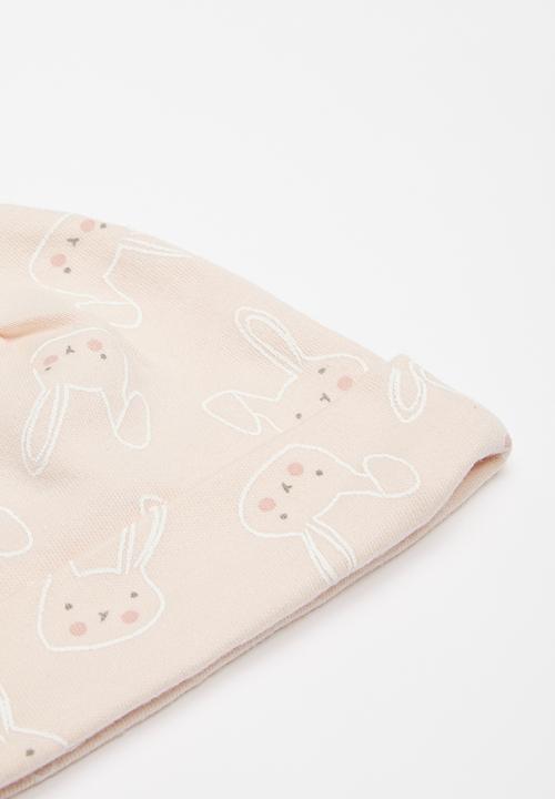 Pop Candy - Bunny print 2 pack beanie - pink