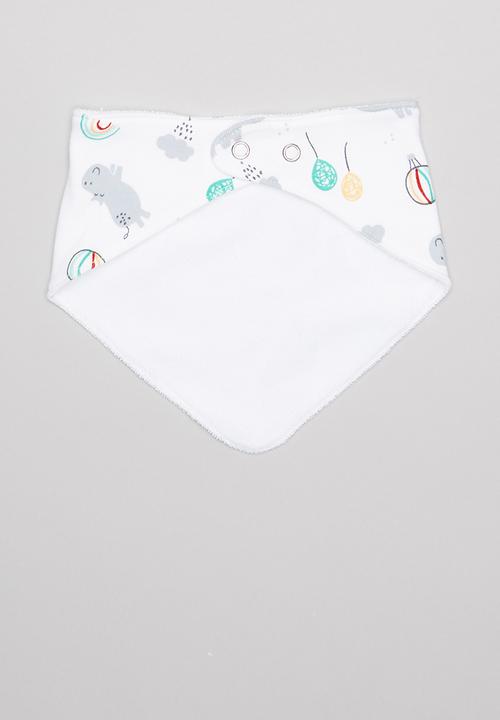 Pop Candy - Hippo & balloons 2 pack bib - white