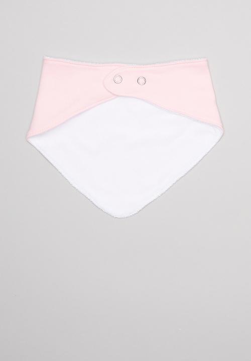 Pop Candy - Cloud print 2 pack bib - pink & white