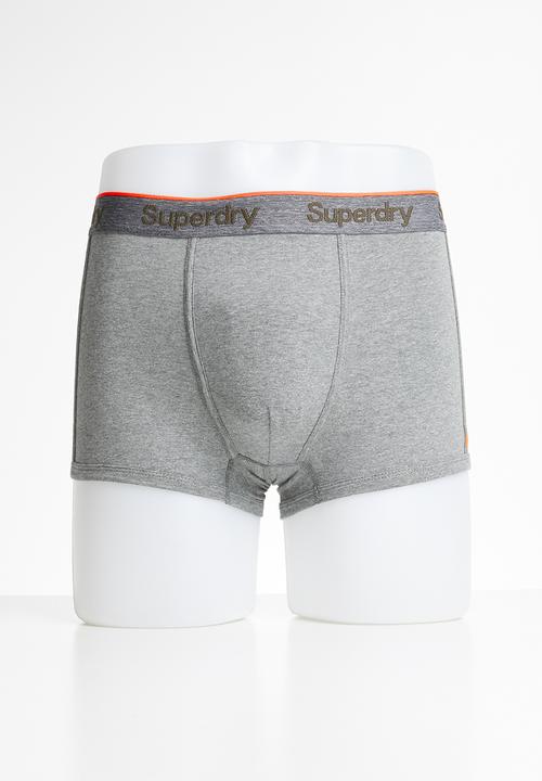 Superdry. - Orange label sport 3 pack trunks - grey 