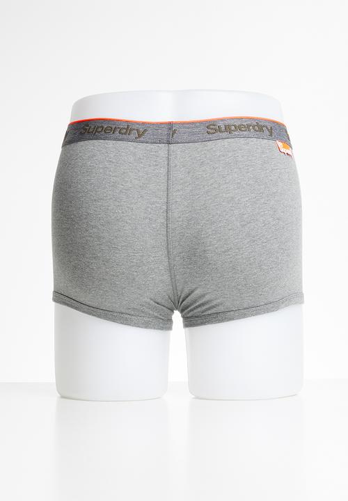 Superdry. - Orange label sport 3 pack trunks - grey 
