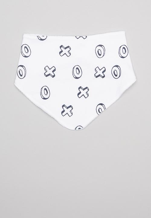 Pop Candy - X's & o's printed 2 pack bib - white & navy
