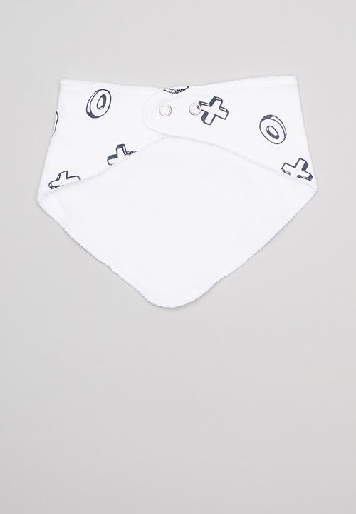 Pop Candy - X's & o's printed 2 pack bib - white & navy