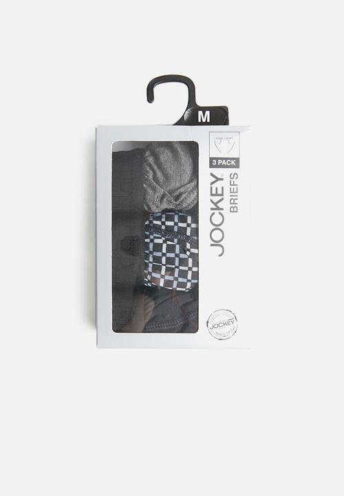 Jockey - Fashion 3 pack briefs - black & grey