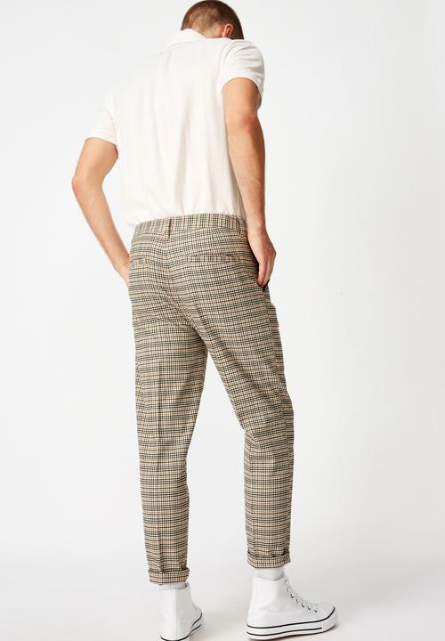 Cotton On - Mini check oxford trouser - brown