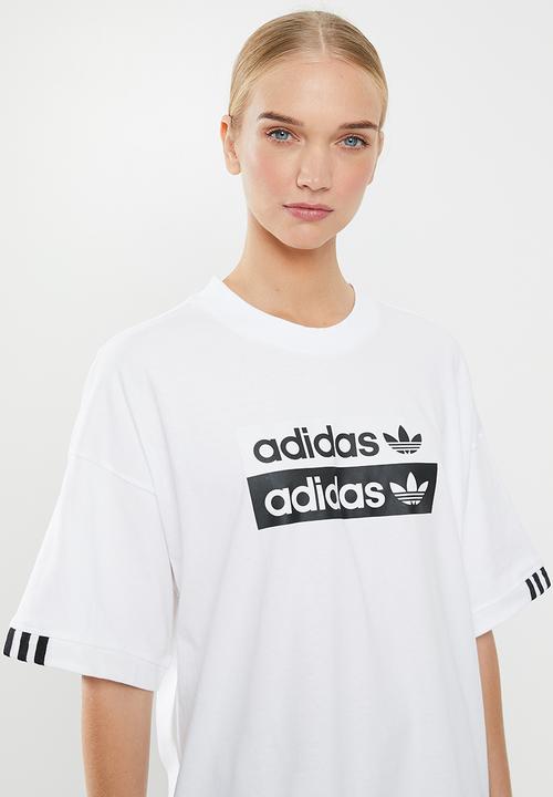 adidas Originals - Adi white print tee - white