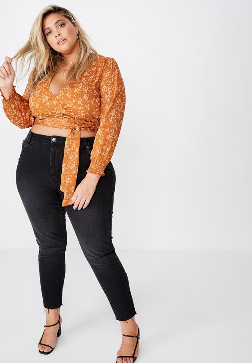 Cotton On - Curve wrap blouse - orange