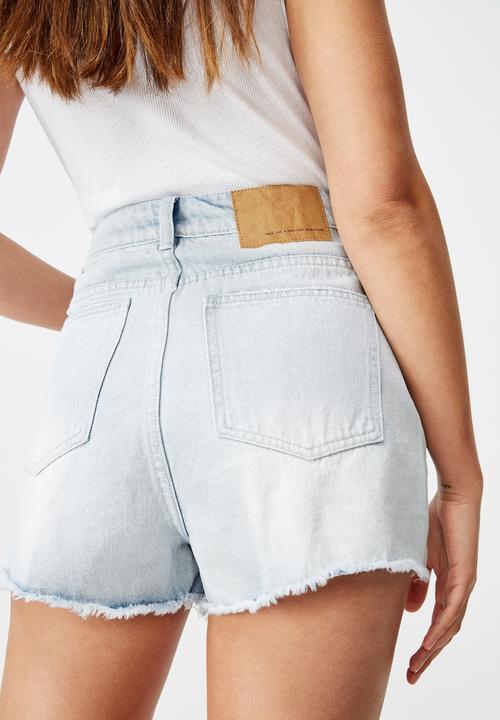 Factorie - High rise denim shorts - blue