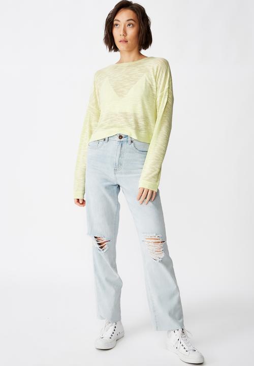 Factorie - Long sleeve textured top - green