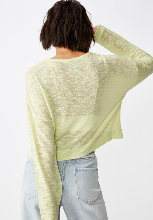 Factorie - Long sleeve textured top - green