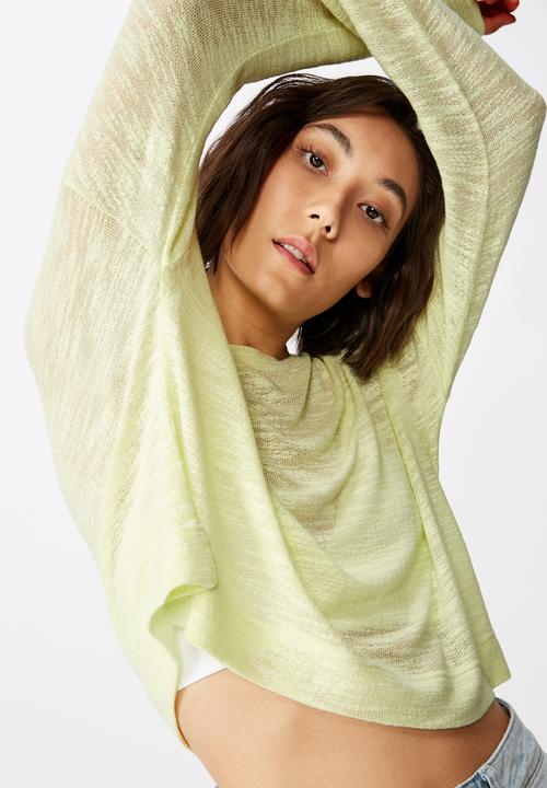 Factorie - Long sleeve textured top - green