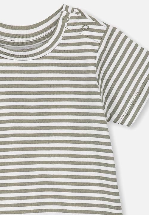 Cotton On - Jamie short sleeve tee - khaki & white 