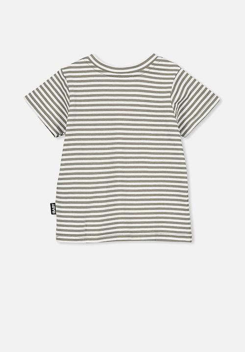 Cotton On - Jamie short sleeve tee - khaki & white 