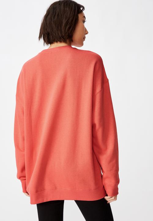 Factorie - Oversized crew neck sweater - coral
