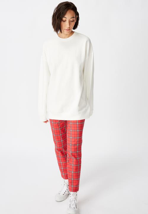 Factorie - Oversized crew neck sweater - white