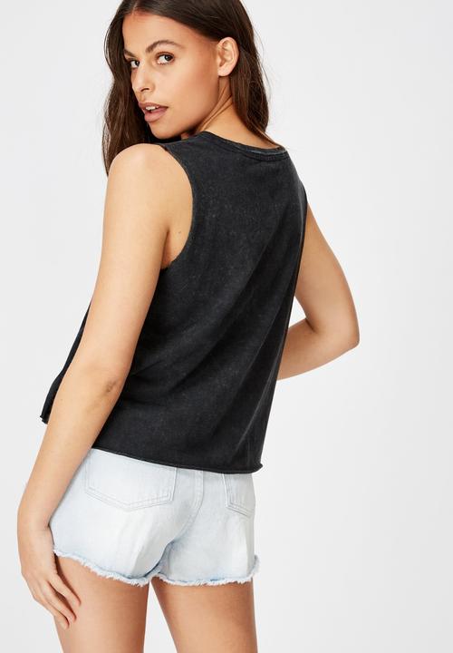 Factorie - Graphic anywhere else but here tank top - black