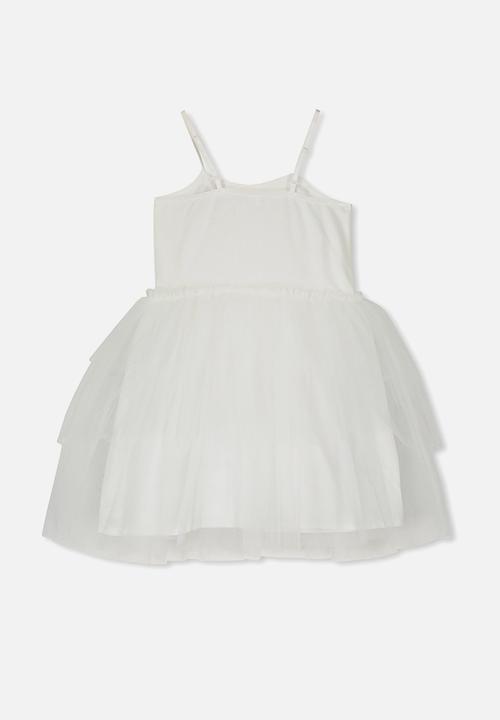 Cotton On - Iris tulle dress - vanilla floral/white