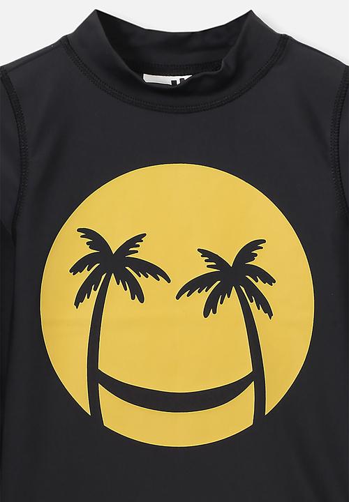 Cotton On - Flynn long sleeve rash vest  - black 