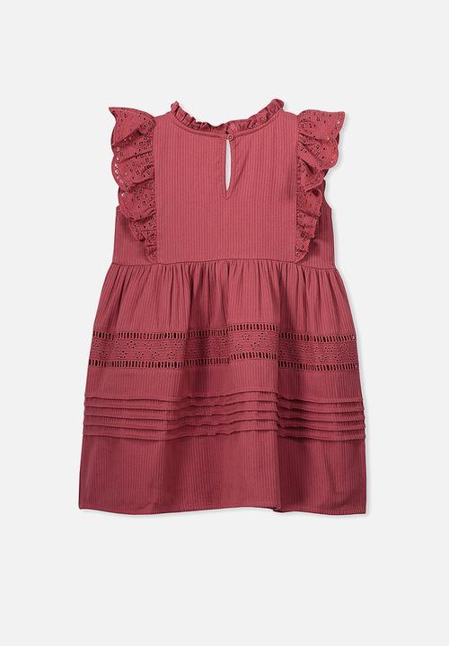 Cotton On - Sasha sleeveless dress - burgundy