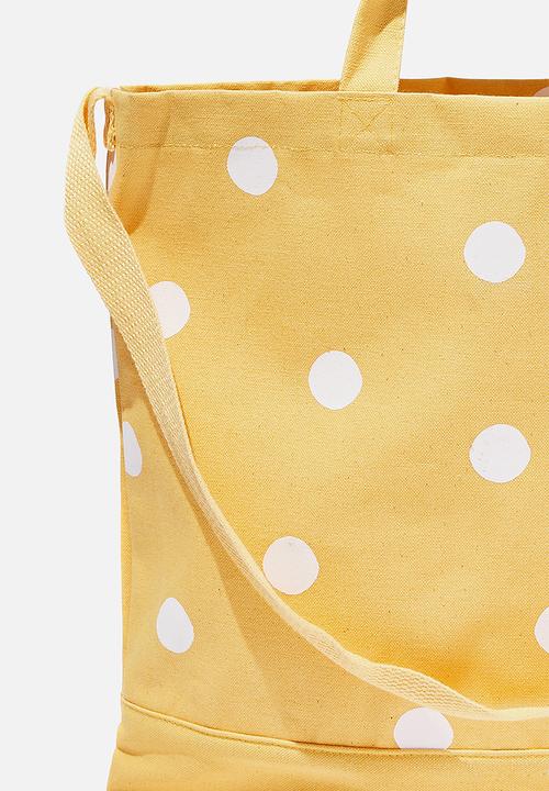 Cotton On - Printed tote bag - mustard