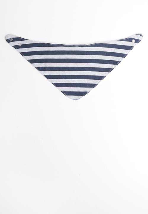 Pop Candy - Stripes 2 pack bib - navy & grey 