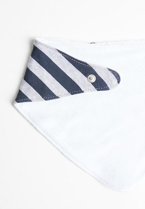 Pop Candy - Stripes 2 pack bib - navy & grey 